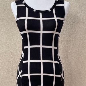 Cute Banana Republic Windowpane Black and White Top